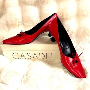 Red CASADEI Kitten Heels 8.5 [VINTAGE - NWT BARELY WORN]